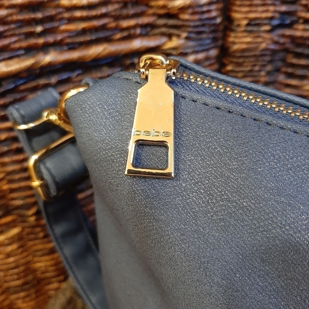 Bebe 90s Y2K Blue Crossbody Bag Strap Convertible Shoulder Handbag Boho Blue - Picture 7 of 13